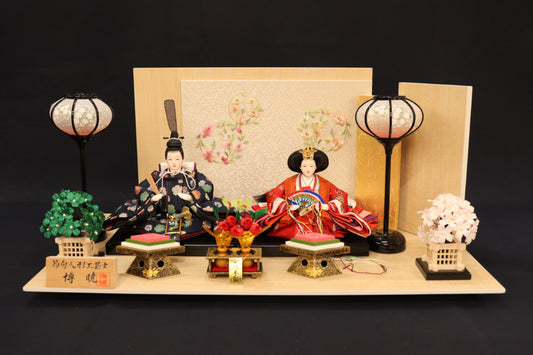 親王飾り雛人形セット(55cmx30cmx26cm)