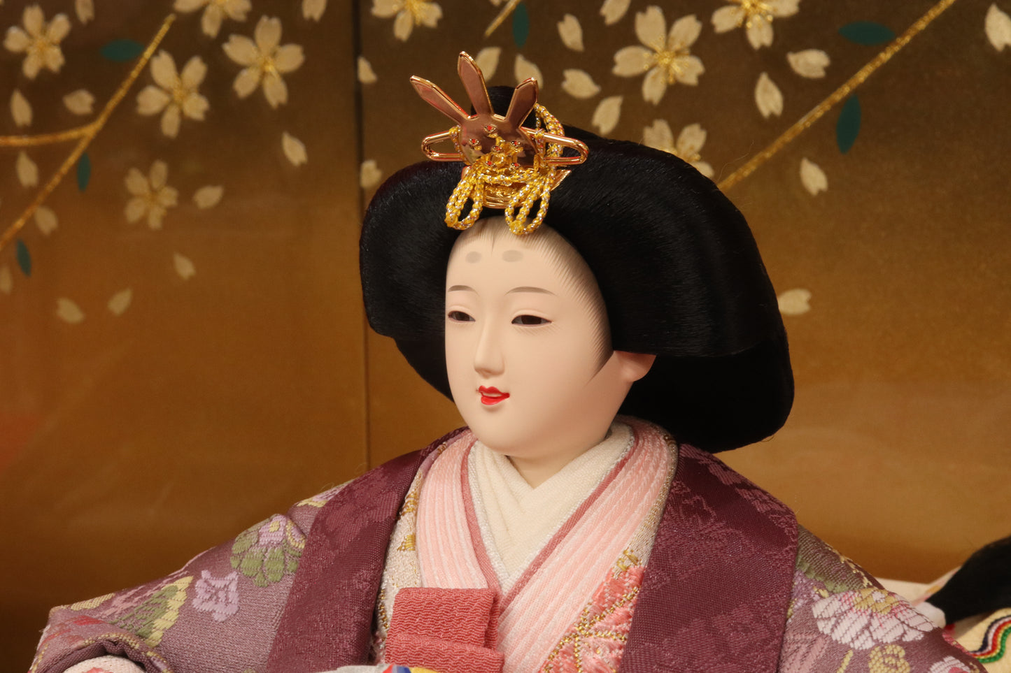 親王飾り雛人形セット （75cm×42cm×34cm）