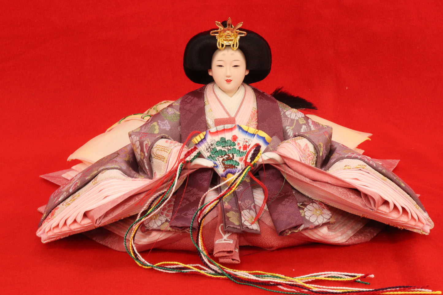 親王飾り雛人形セット （75cm×42cm×34cm）