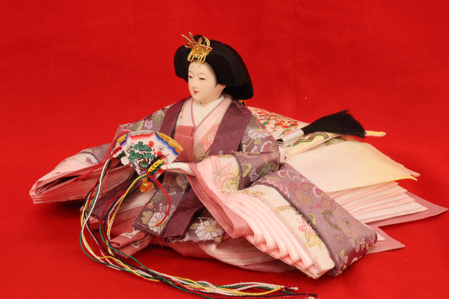 親王飾り雛人形セット （75cm×42cm×34cm）