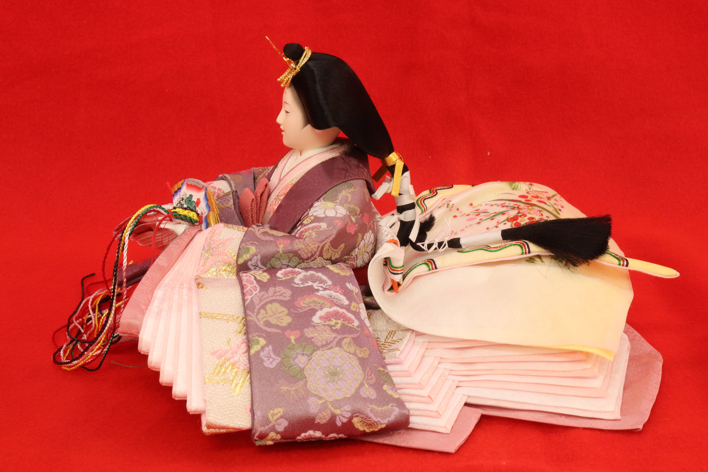 親王飾り雛人形セット （75cm×42cm×34cm）