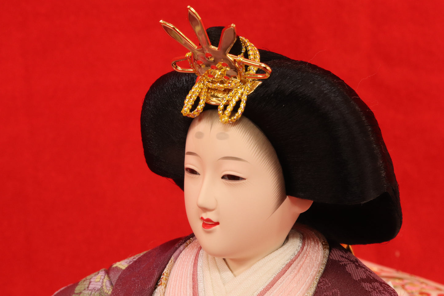 親王飾り雛人形セット （75cm×42cm×34cm）