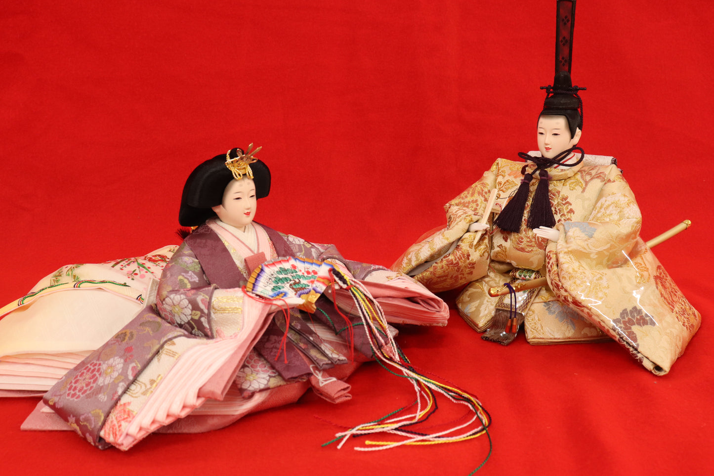 親王飾り雛人形セット （75cm×42cm×34cm）