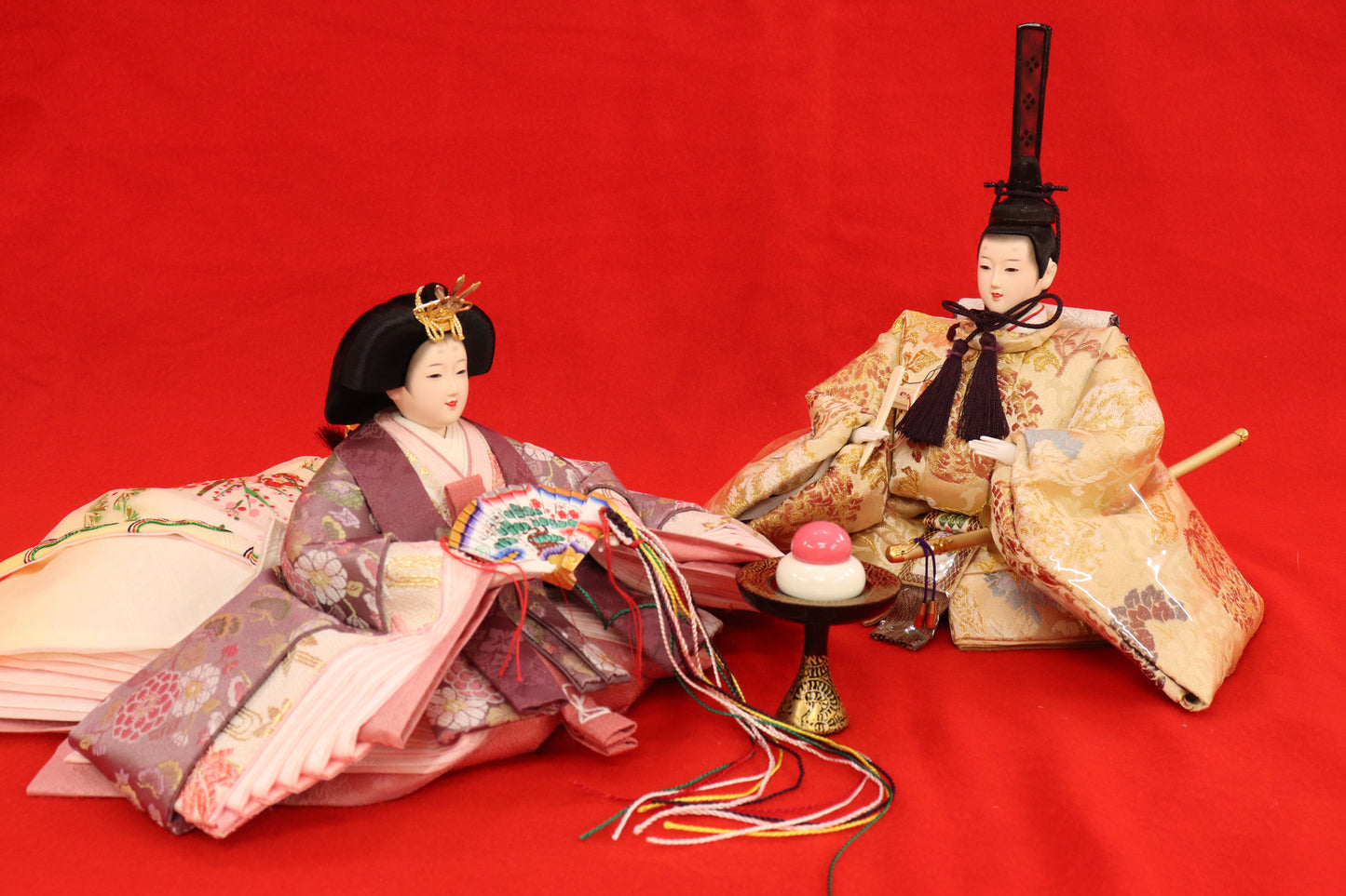 親王飾り雛人形セット （75cm×42cm×34cm）