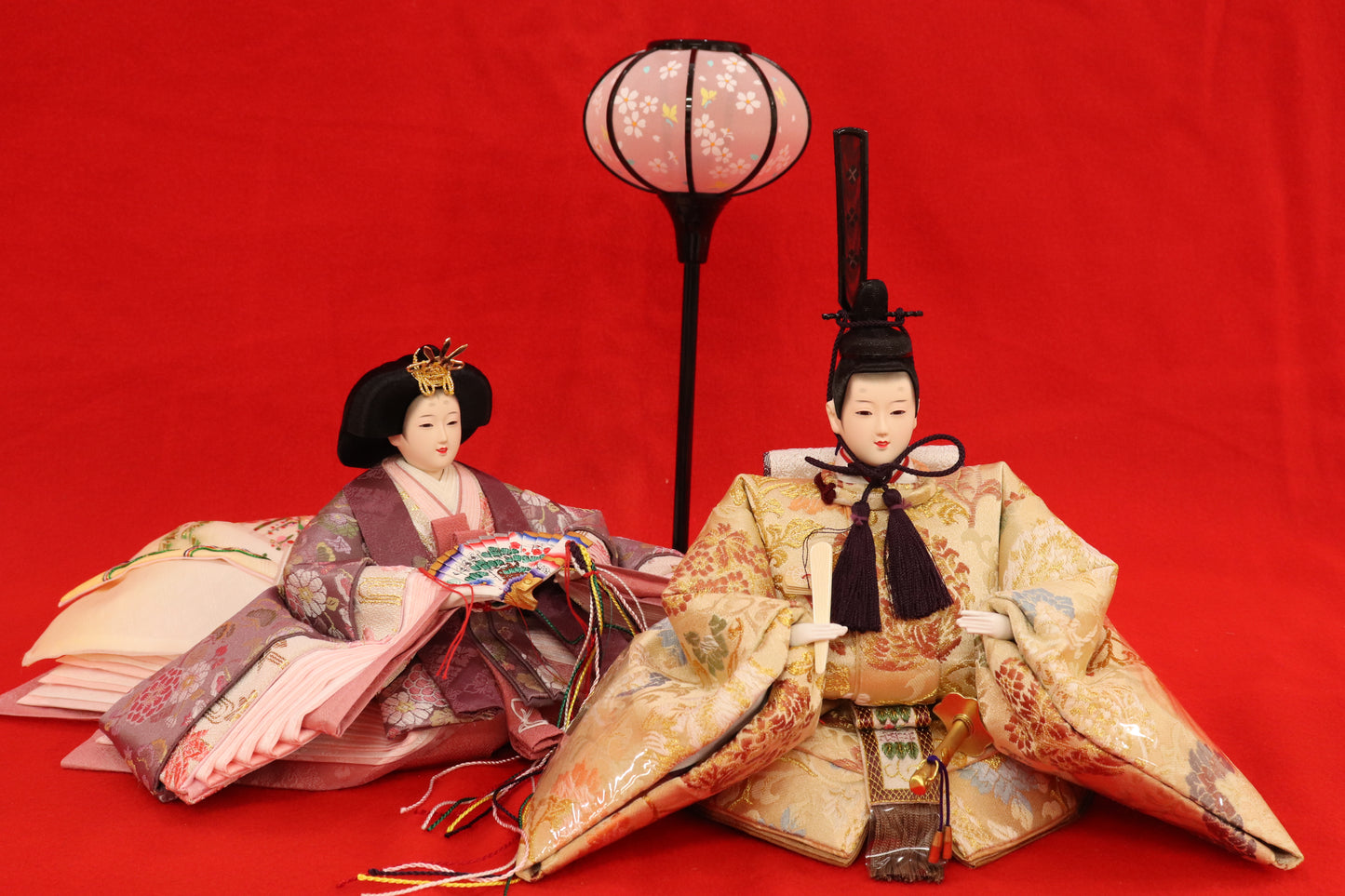 親王飾り雛人形セット （75cm×42cm×34cm）