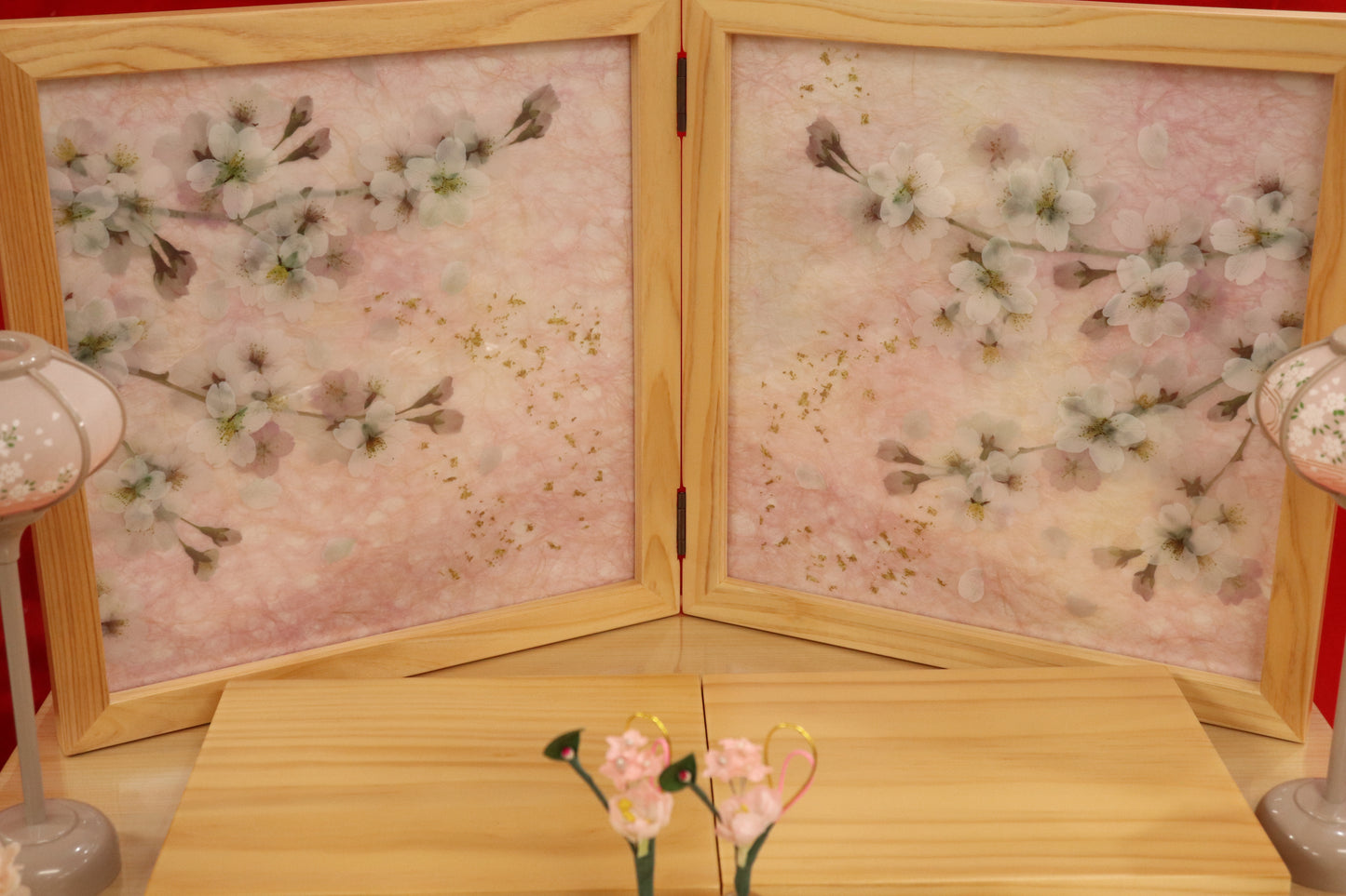 親王飾り雛人形セット (56cmx40cmx57cm)