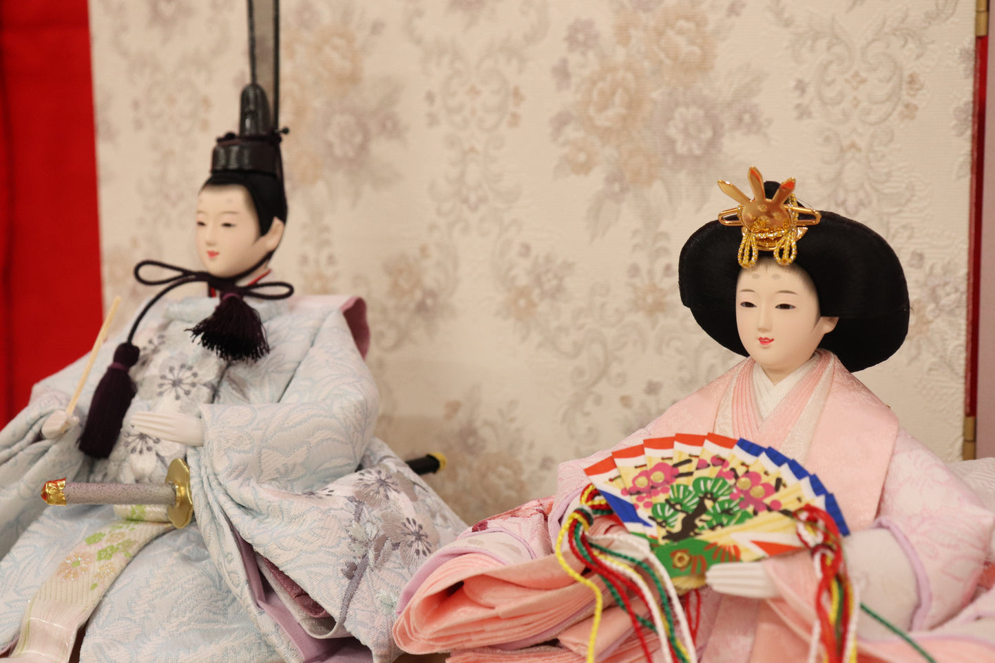 親王飾り雛人形セット (48cmx38cmx48cm)