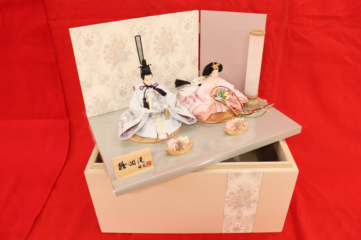 親王飾り雛人形セット (48cmx38cmx48cm)