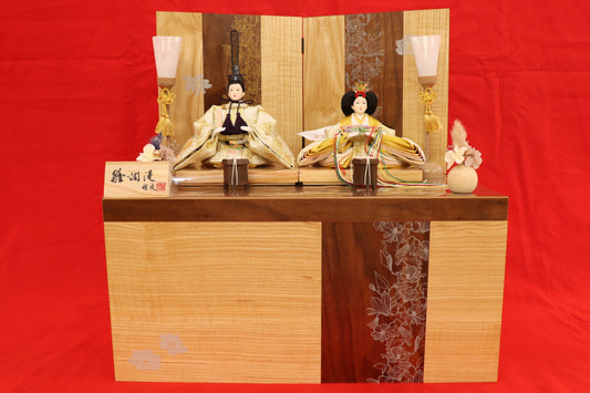 親王飾り雛人形セット (49cmx33cmx51cm)