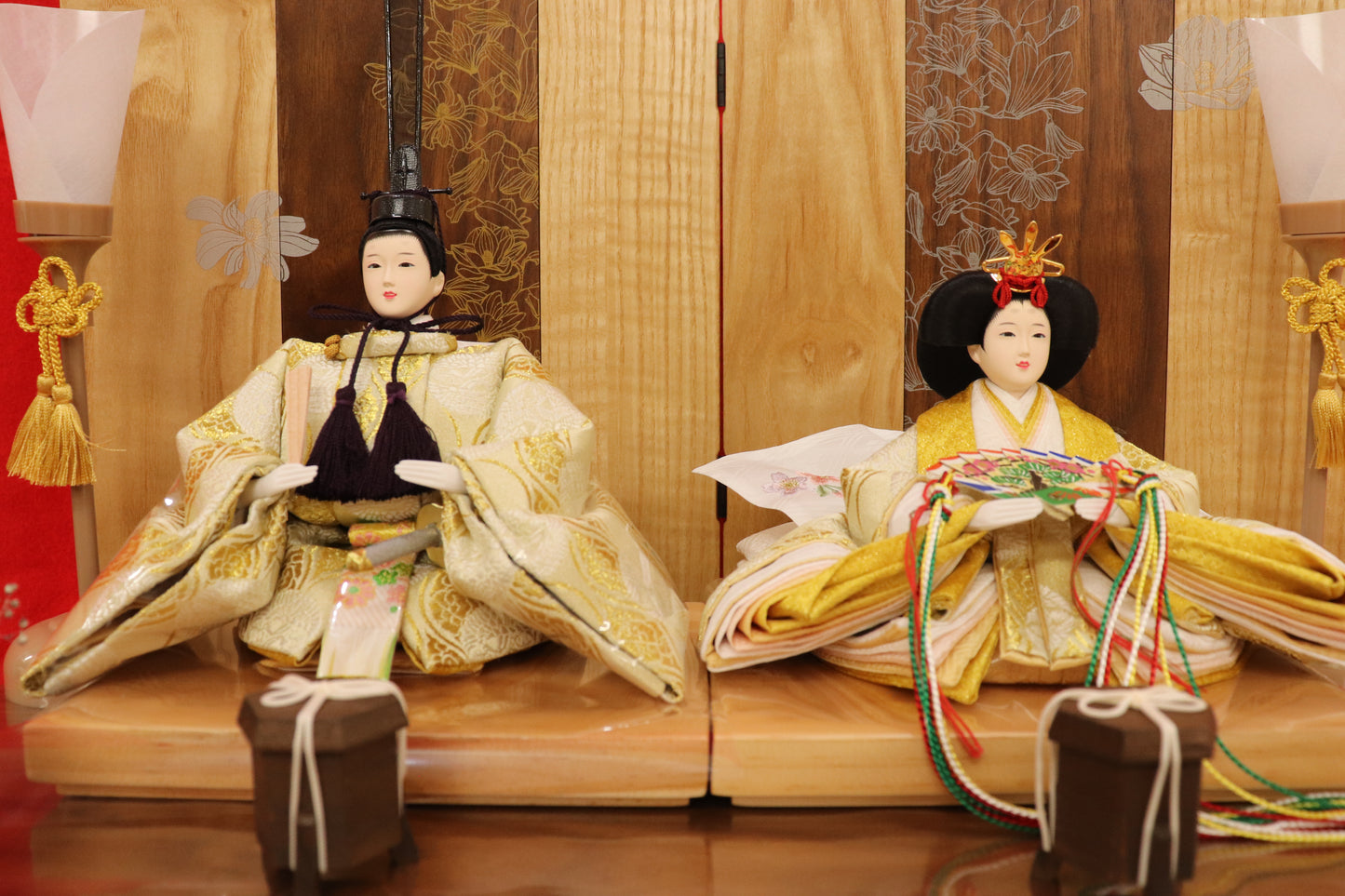 親王飾り雛人形セット (49cmx33cmx51cm)