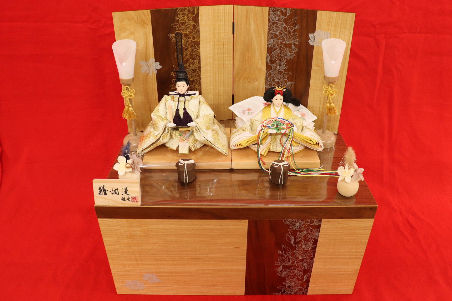 親王飾り雛人形セット (49cmx33cmx51cm)