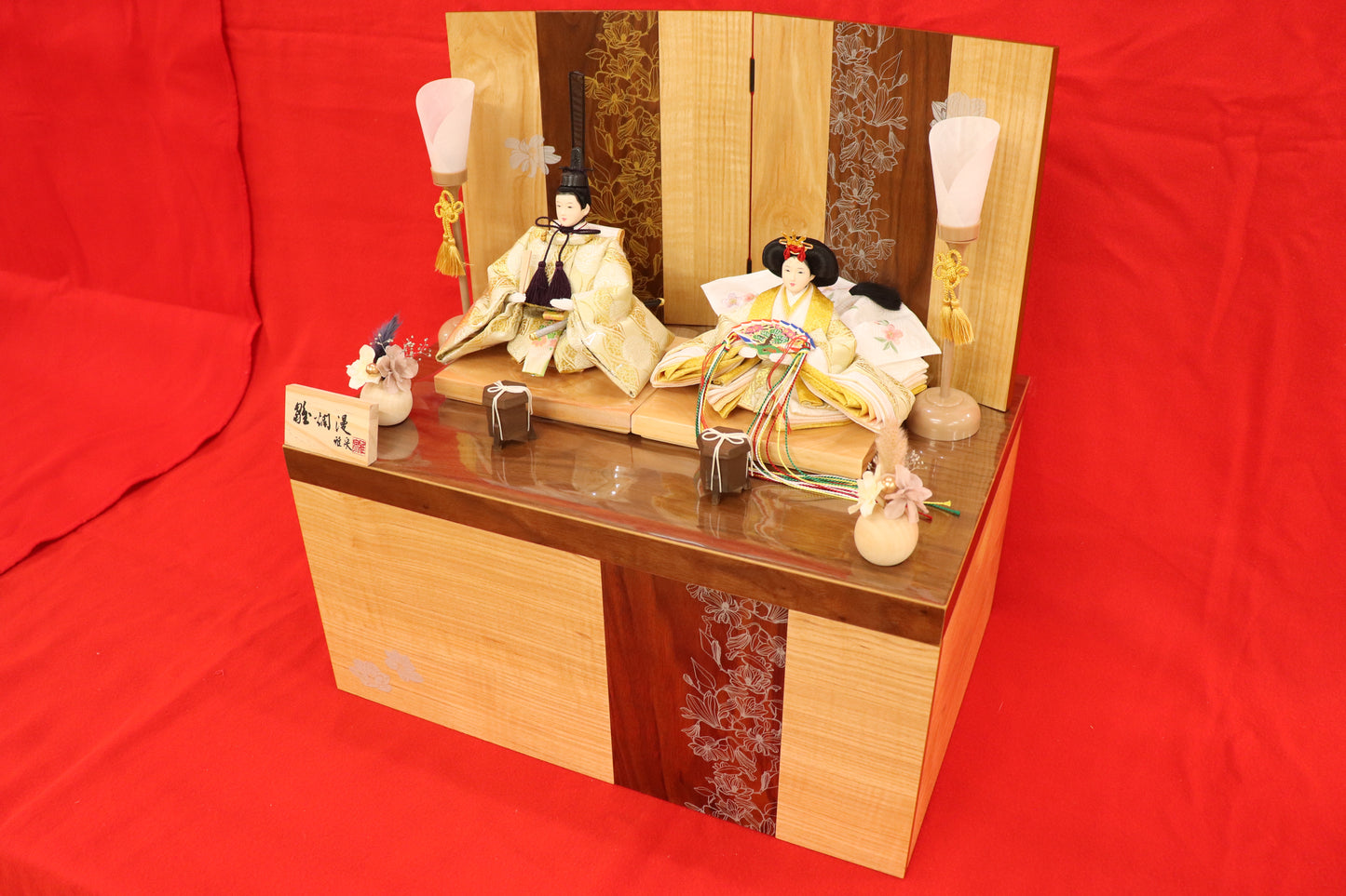 親王飾り雛人形セット (49cmx33cmx51cm)