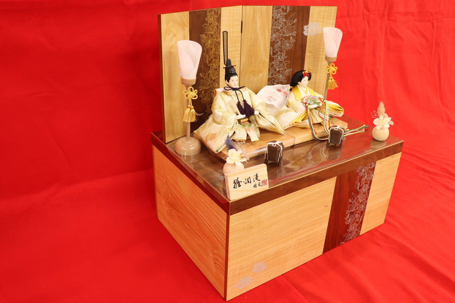 親王飾り雛人形セット (49cmx33cmx51cm)