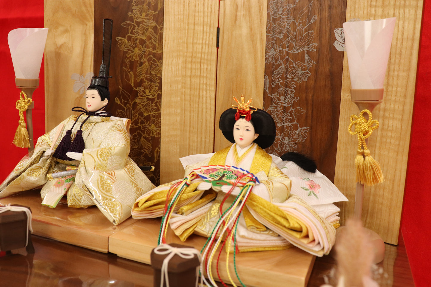 親王飾り雛人形セット (49cmx33cmx51cm)