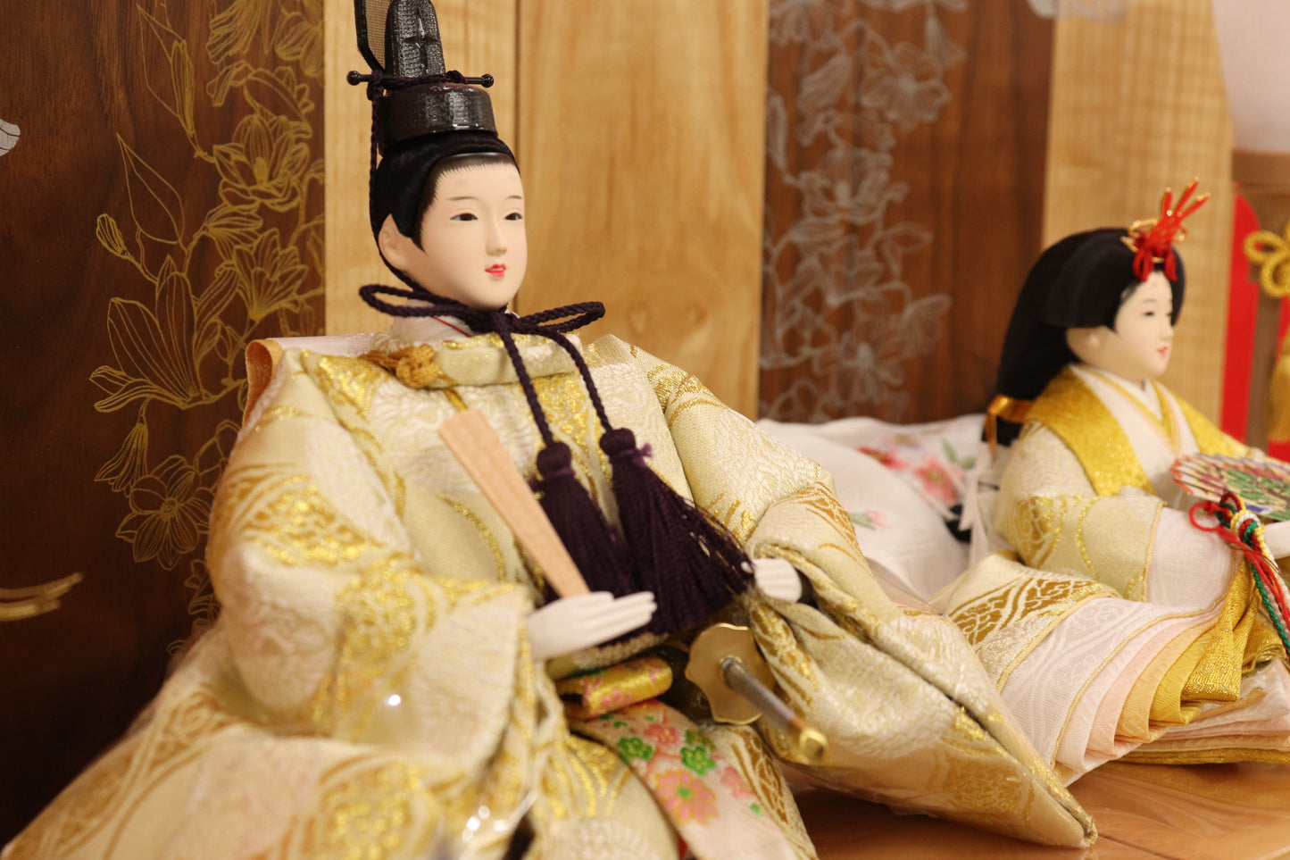 親王飾り雛人形セット (49cmx33cmx51cm)