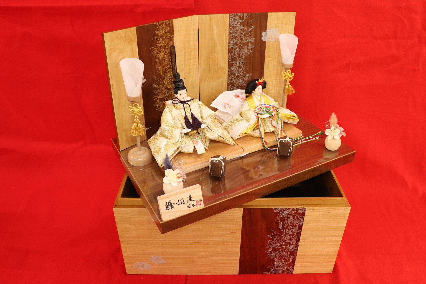 親王飾り雛人形セット (49cmx33cmx51cm)