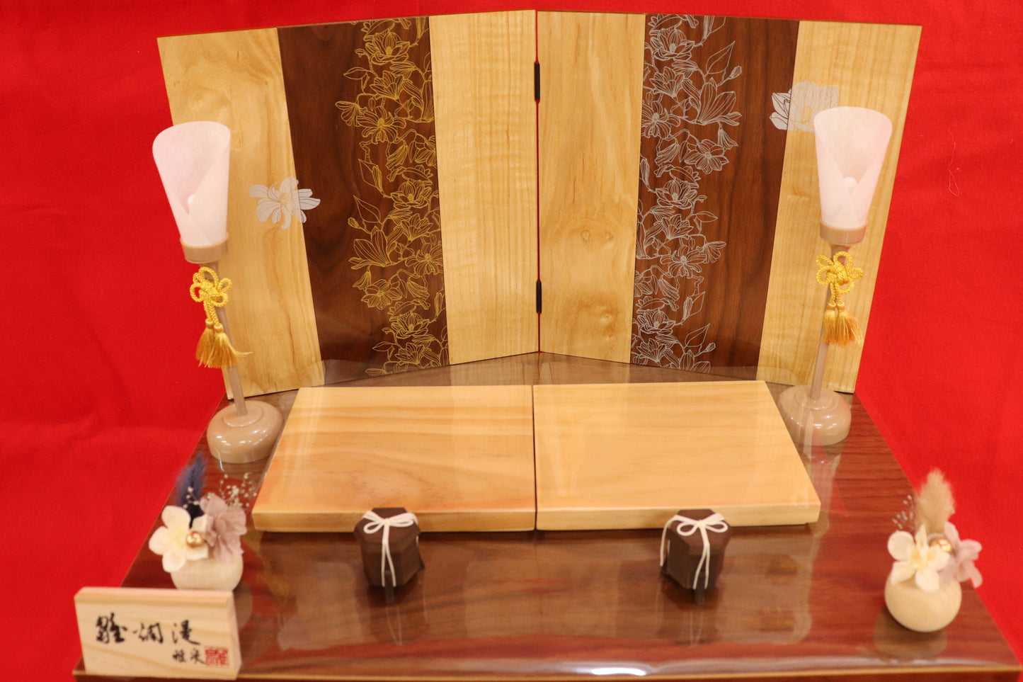 親王飾り雛人形セット (49cmx33cmx51cm)