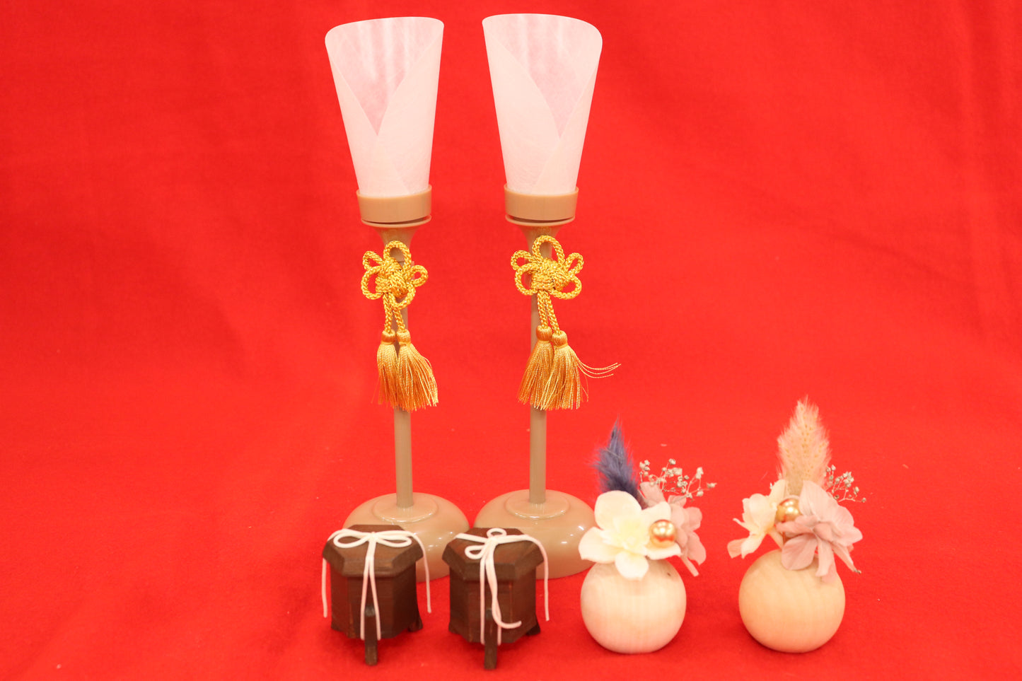 親王飾り雛人形セット (49cmx33cmx51cm)