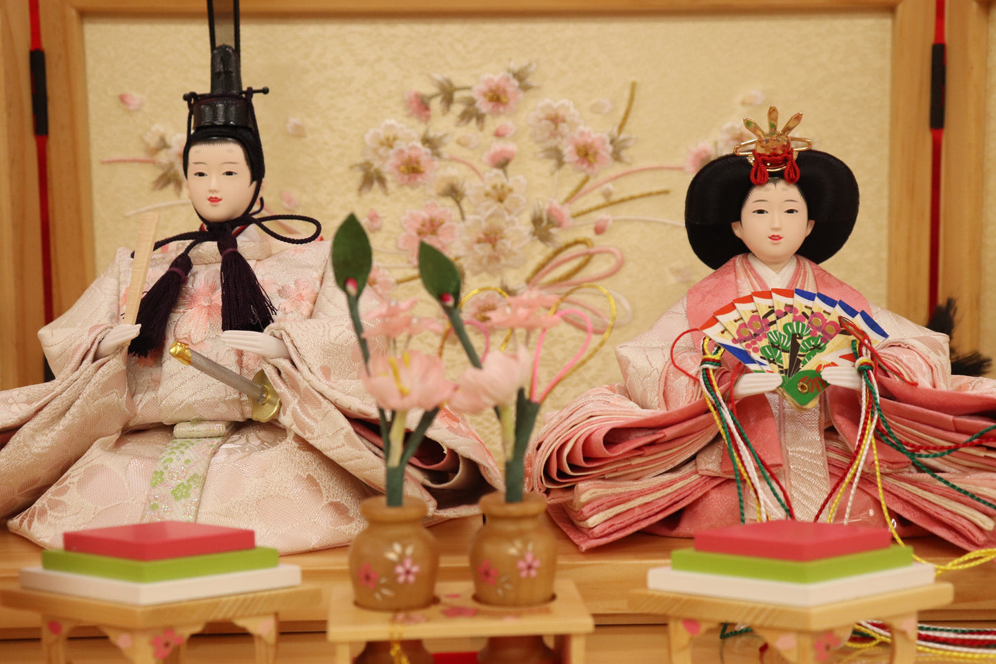 親王飾り雛人形セット (50cm×33cm×46cm)