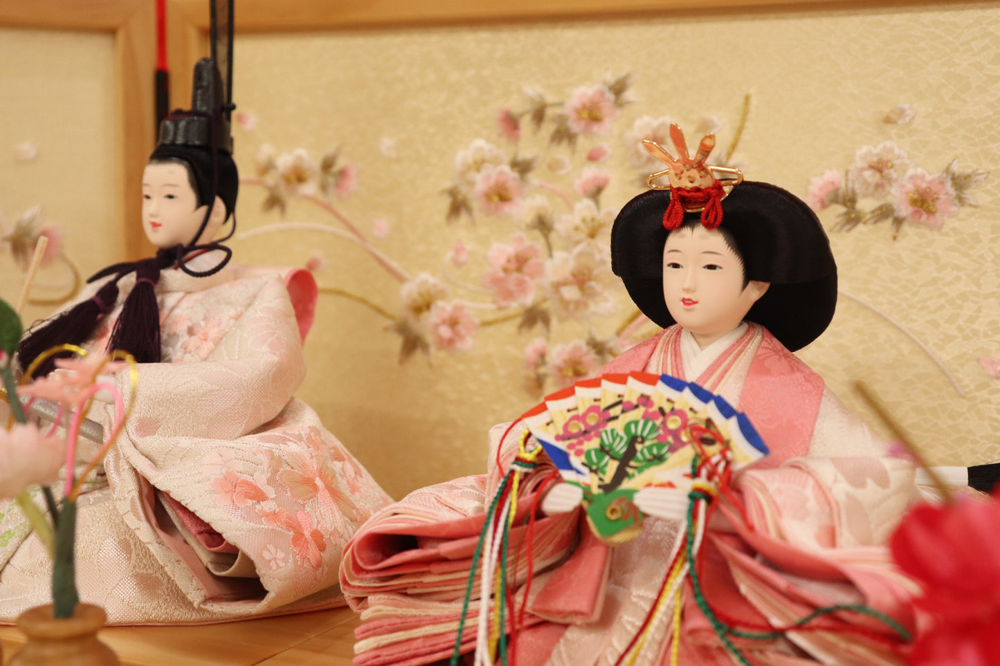 親王飾り雛人形セット (50cm×33cm×46cm)