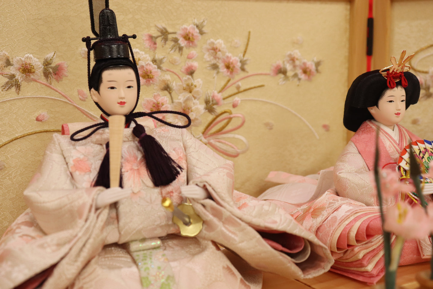 親王飾り雛人形セット (50cm×33cm×46cm)