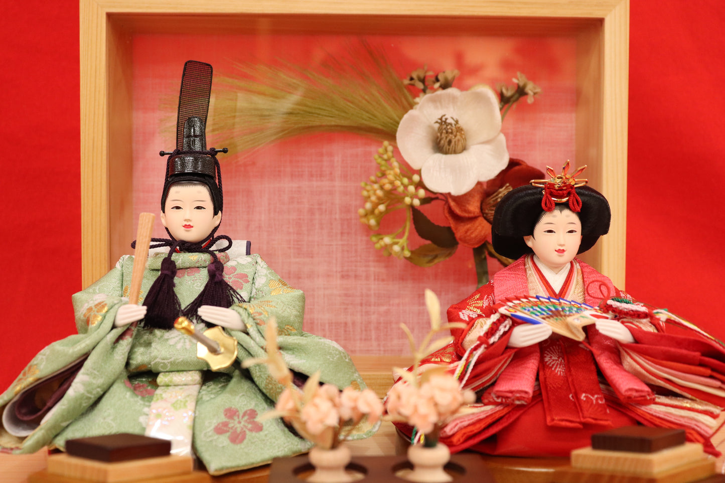 親王飾り雛人形セット (40cm×27cm×24cm)