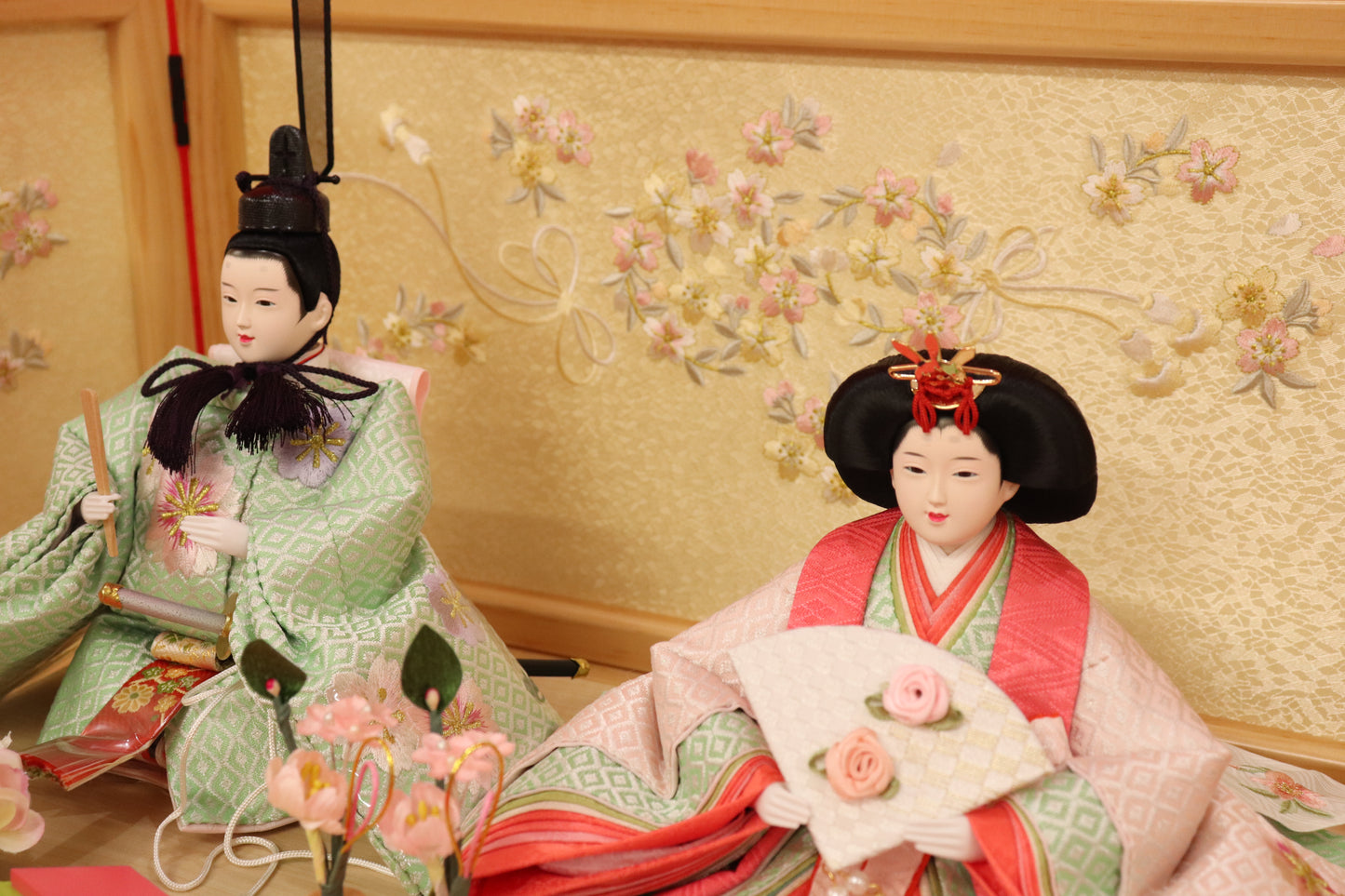 親王飾り雛人形セット (55cm×38cm×26cm)