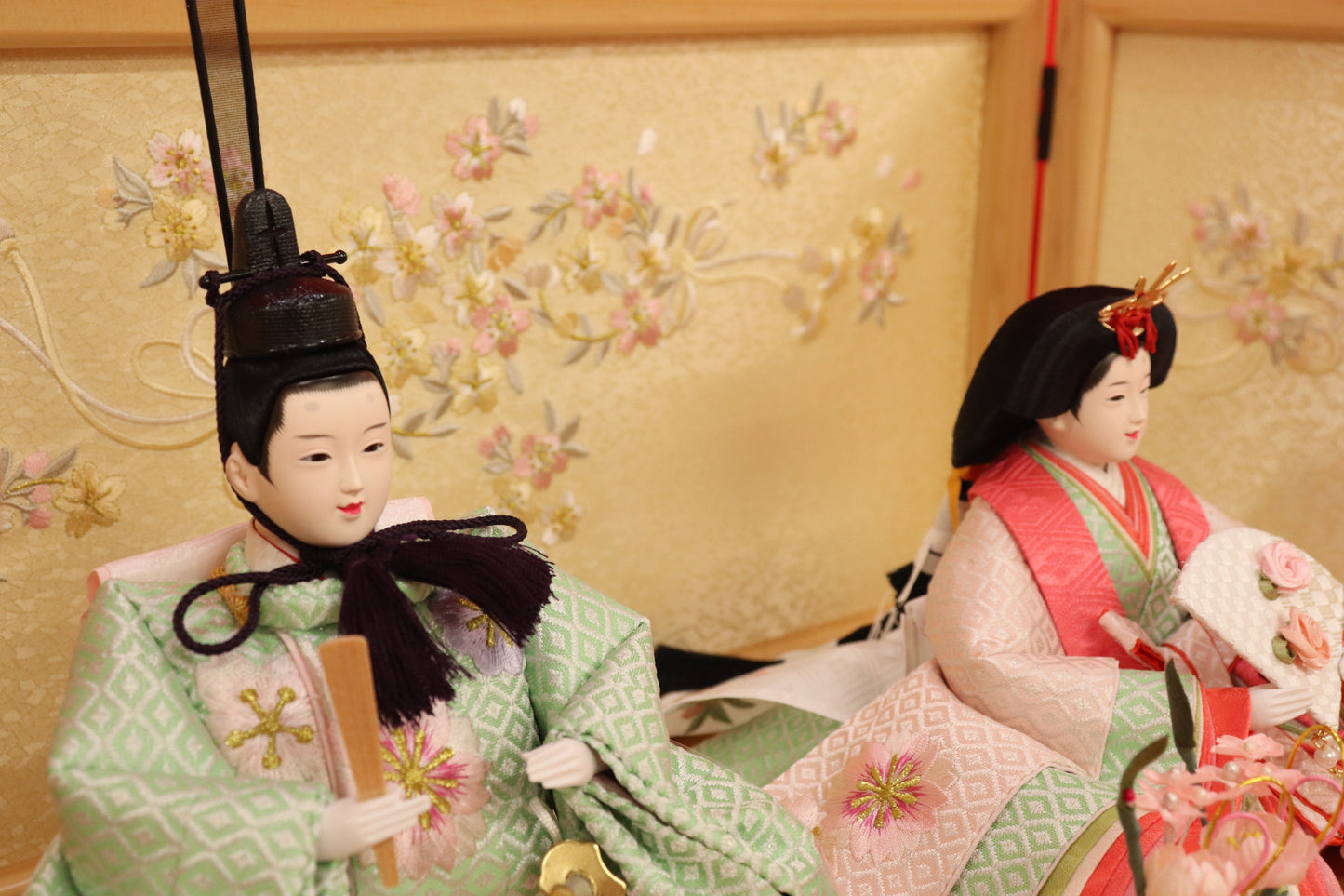 親王飾り雛人形セット (55cm×38cm×26cm)