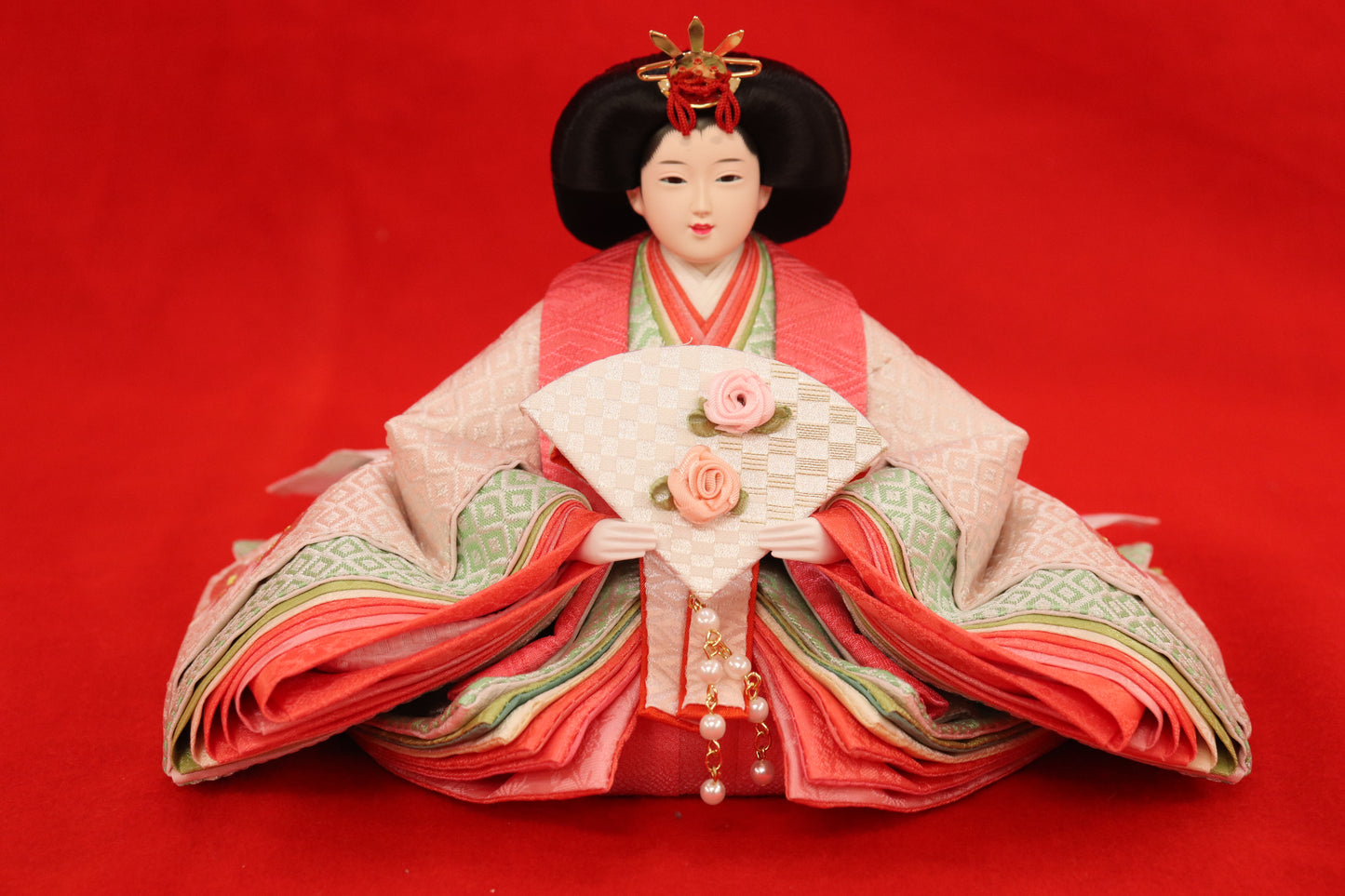 親王飾り雛人形セット (55cm×38cm×26cm)