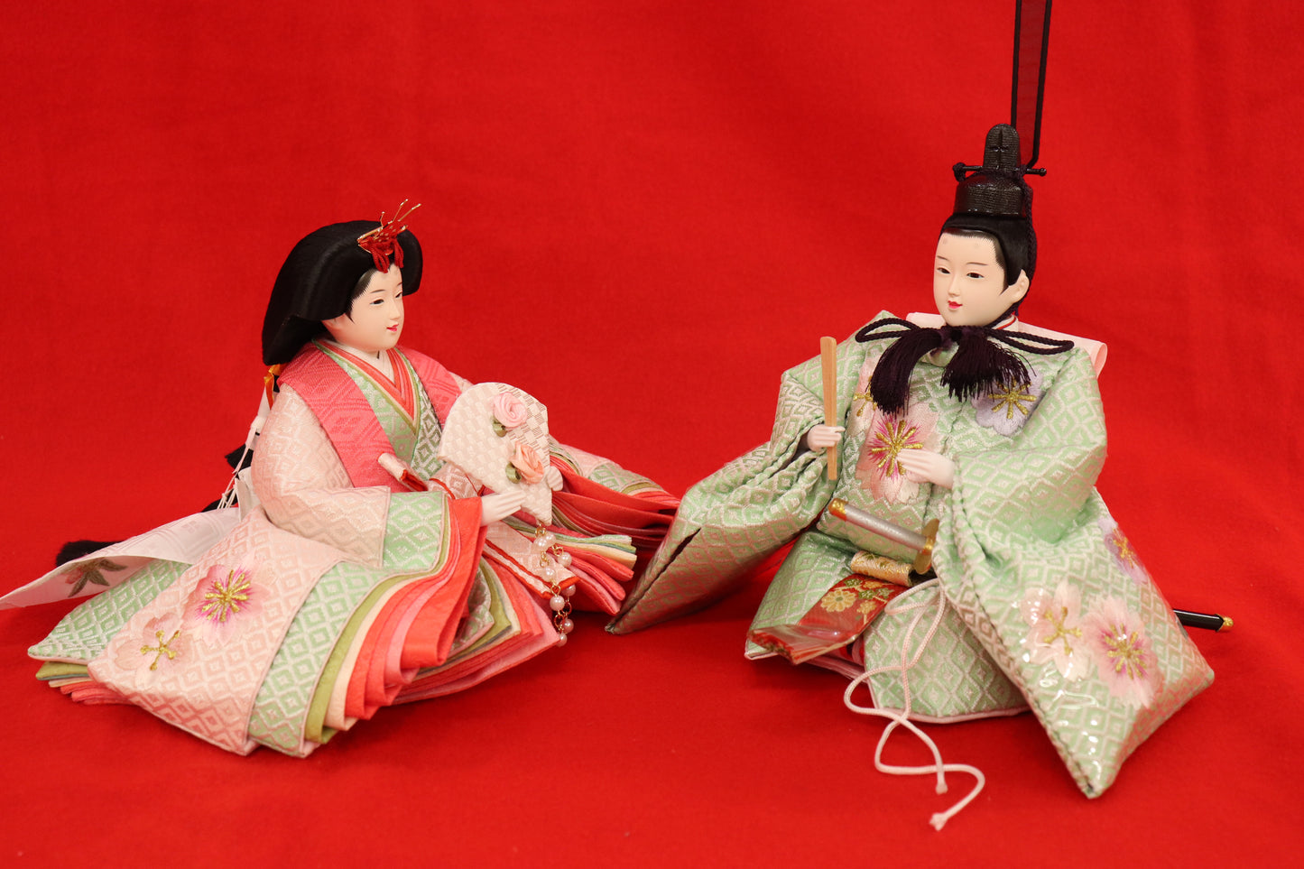 親王飾り雛人形セット (55cm×38cm×26cm)