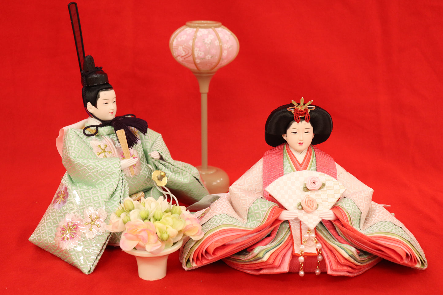 親王飾り雛人形セット (55cm×38cm×26cm)