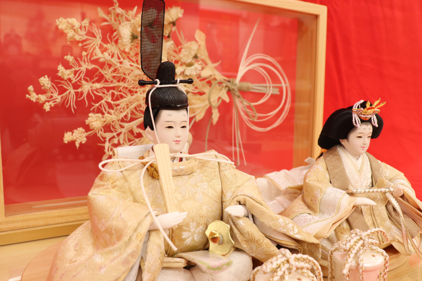 親王飾り雛人形セット (49cm×32cm×28cm)