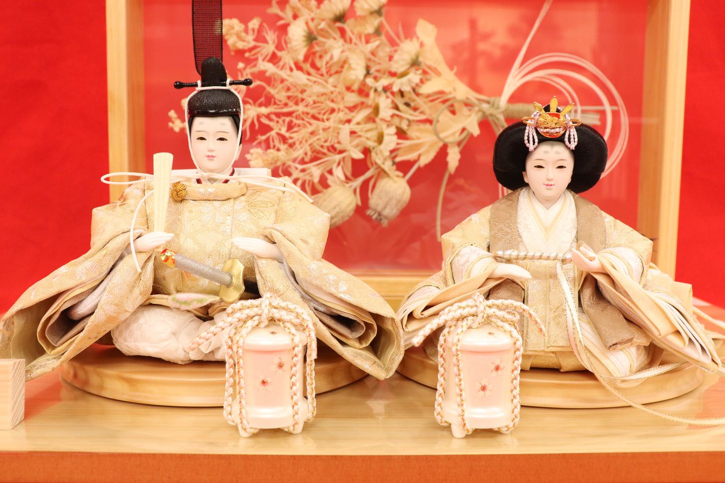 親王飾り雛人形セット (49cm×32cm×28cm)