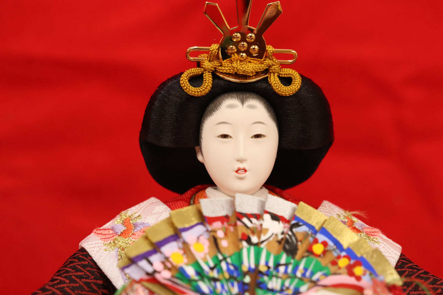 十五人飾り雛人形ガラスケース(58cmx40cmx55cm)