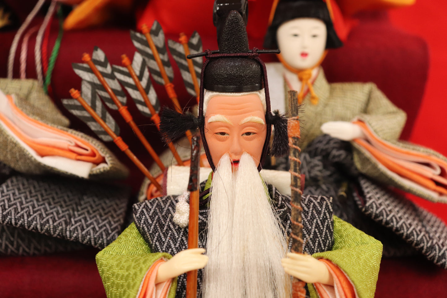 十五人飾り雛人形ガラスケース(58cmx40cmx55cm)