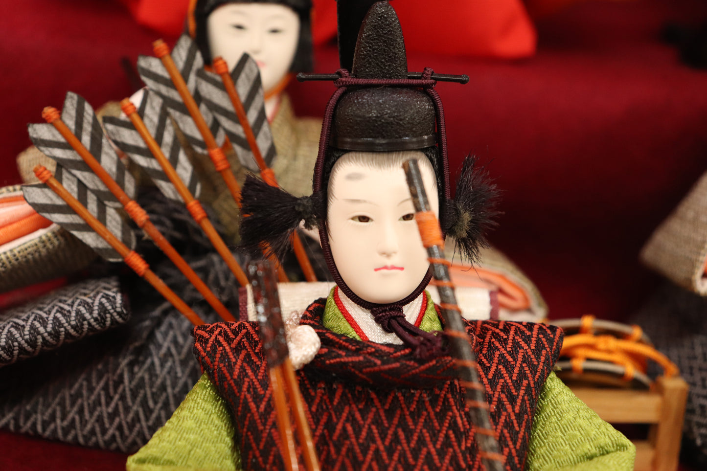 十五人飾り雛人形ガラスケース(58cmx40cmx55cm)