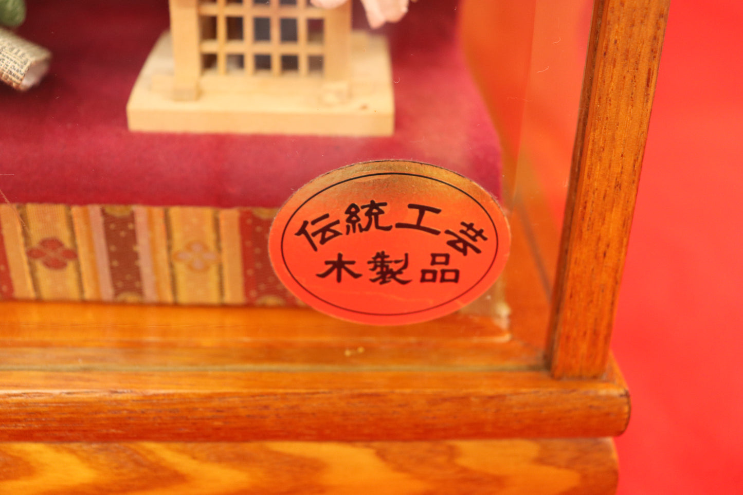 十五人飾り雛人形ガラスケース(58cmx40cmx55cm)