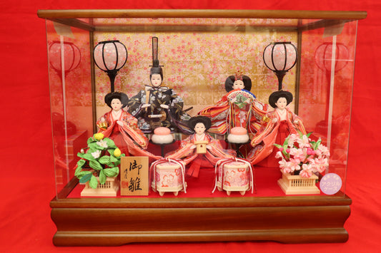 五人飾り雛人形アクリルケース (53cmx33cmx40cm)
