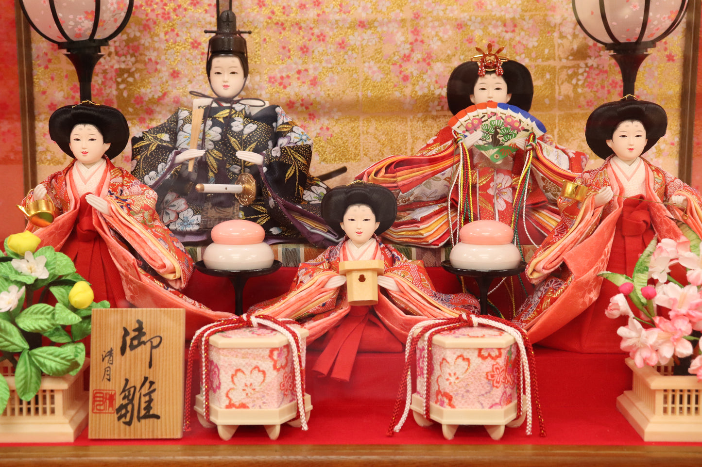 五人飾り雛人形アクリルケース (53cmx33cmx40cm)