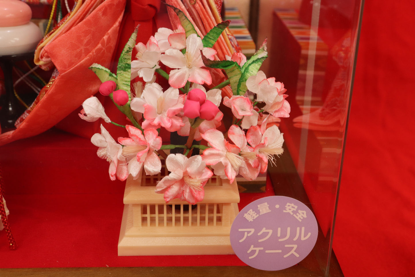 五人飾り雛人形アクリルケース (53cmx33cmx40cm)