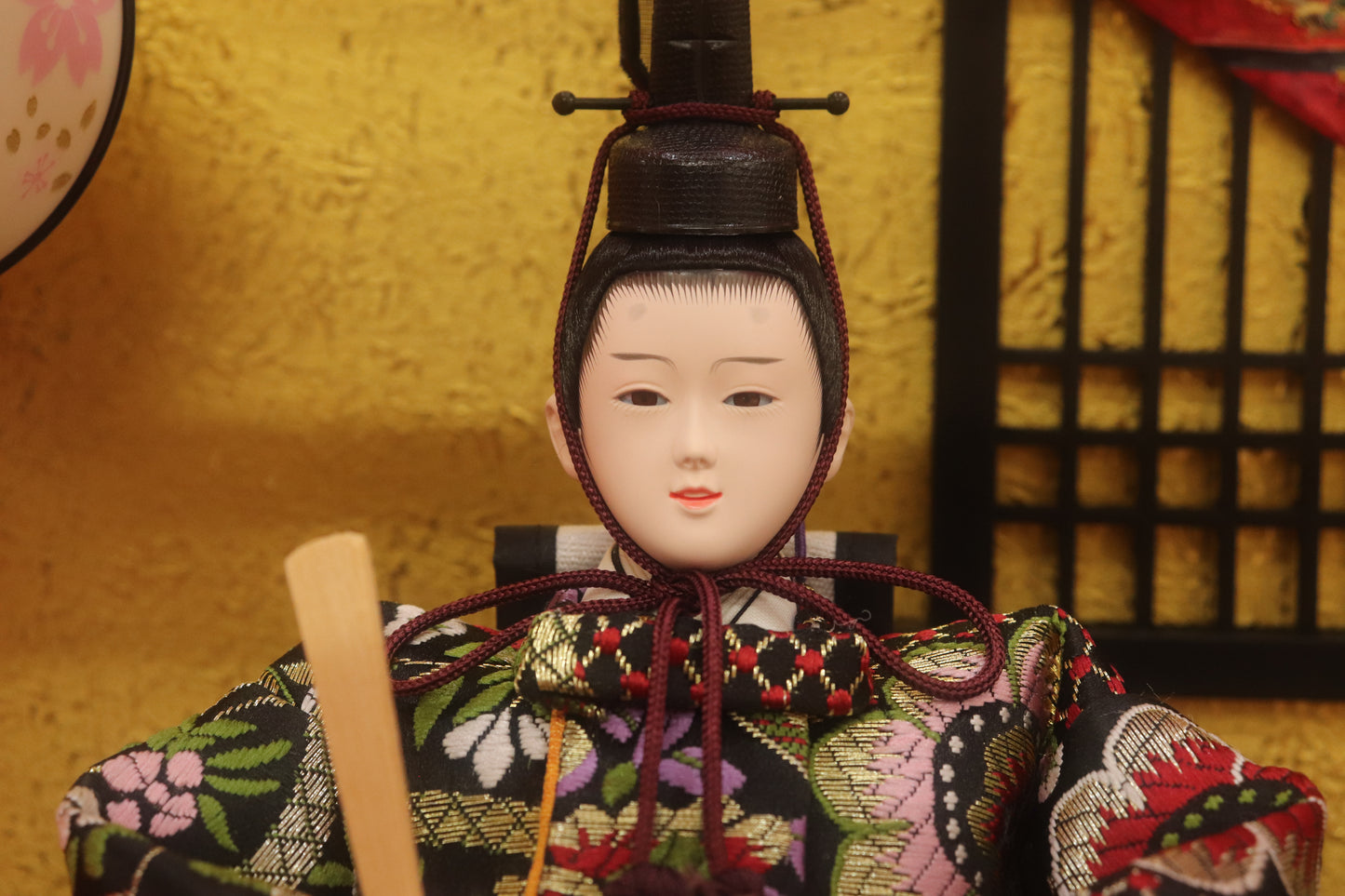 五人飾り雛人形ガラスケース (57cmx33cmx39cm)