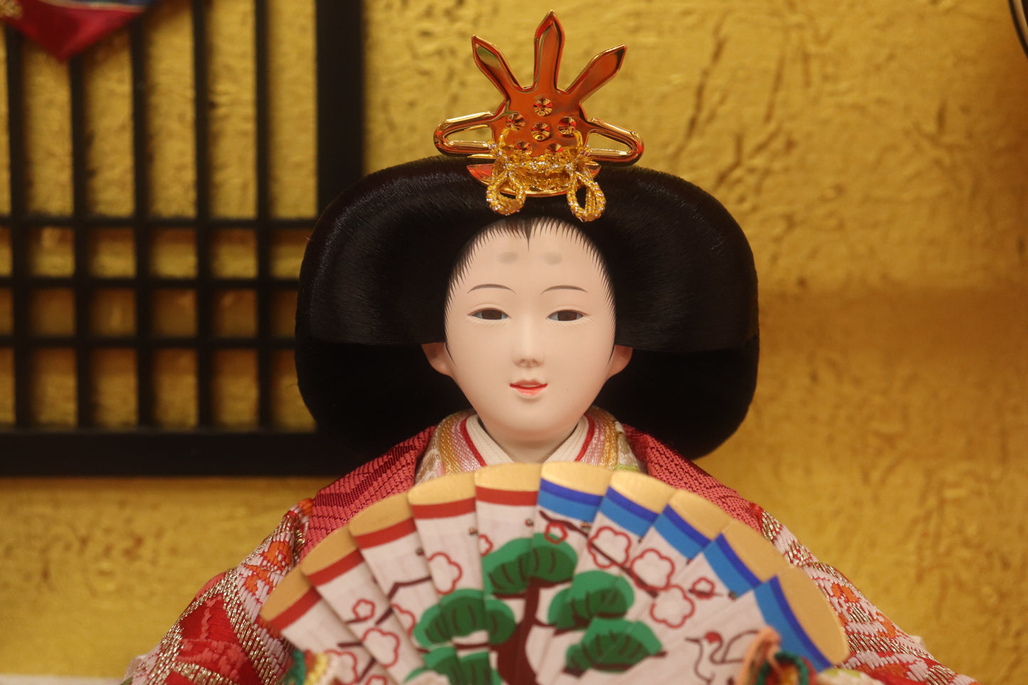 五人飾り雛人形ガラスケース (57cmx33cmx39cm)