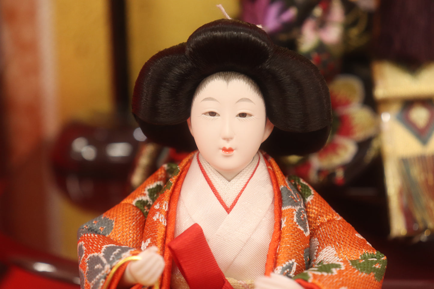 五人飾り雛人形ガラスケース (57cmx33cmx39cm)