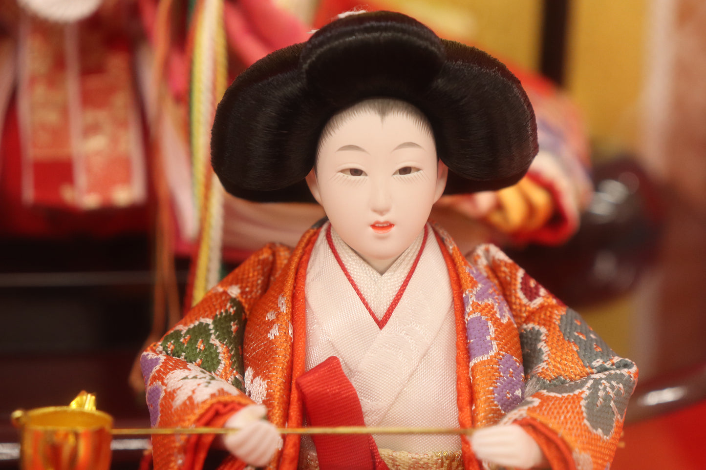 五人飾り雛人形ガラスケース (57cmx33cmx39cm)