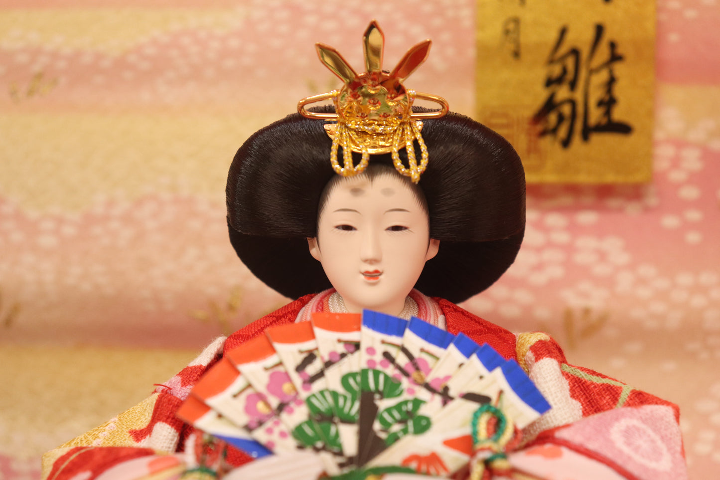 五人飾り雛人形ガラスケース (53cmx33cmx38cm)