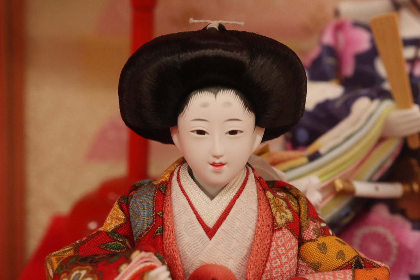 五人飾り雛人形ガラスケース (53cmx33cmx38cm)