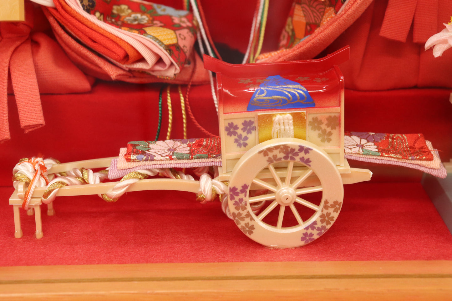 五人飾り雛人形ガラスケース (53cmx33cmx38cm)