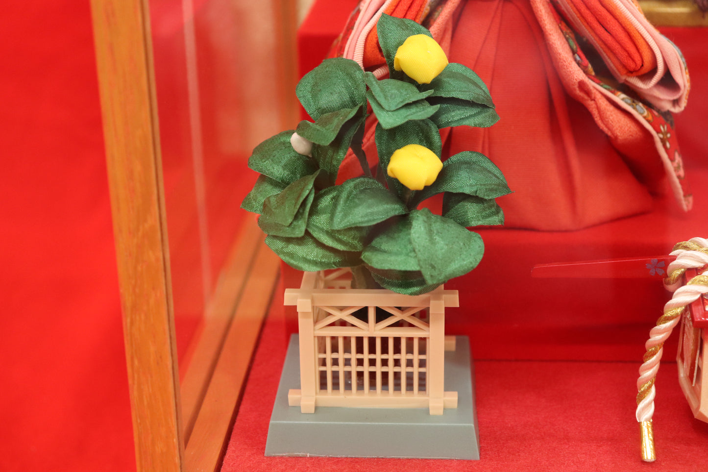 五人飾り雛人形ガラスケース (53cmx33cmx38cm)