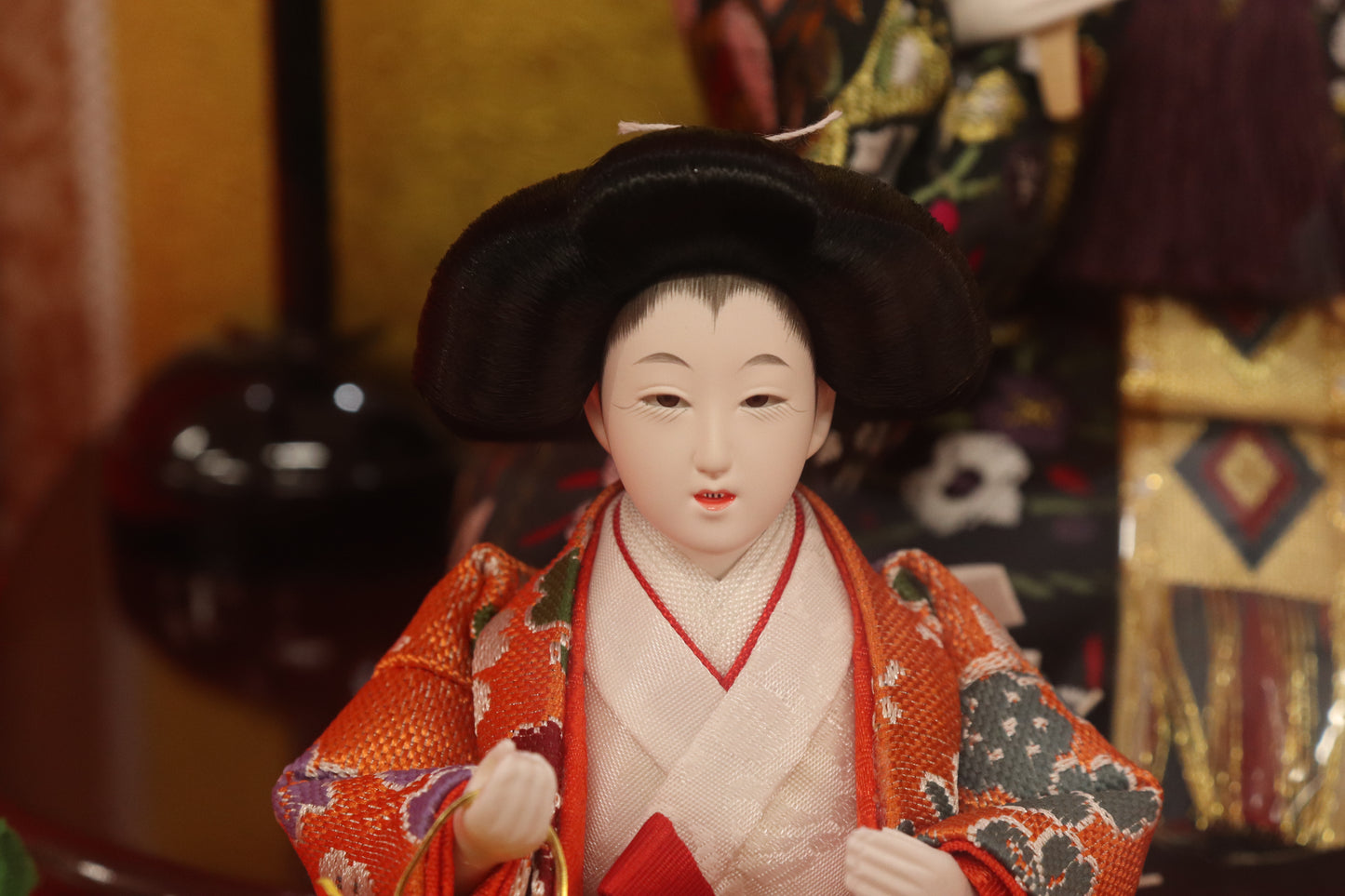 五人飾り雛人形ガラスケース (58cm×34cm×38cm)