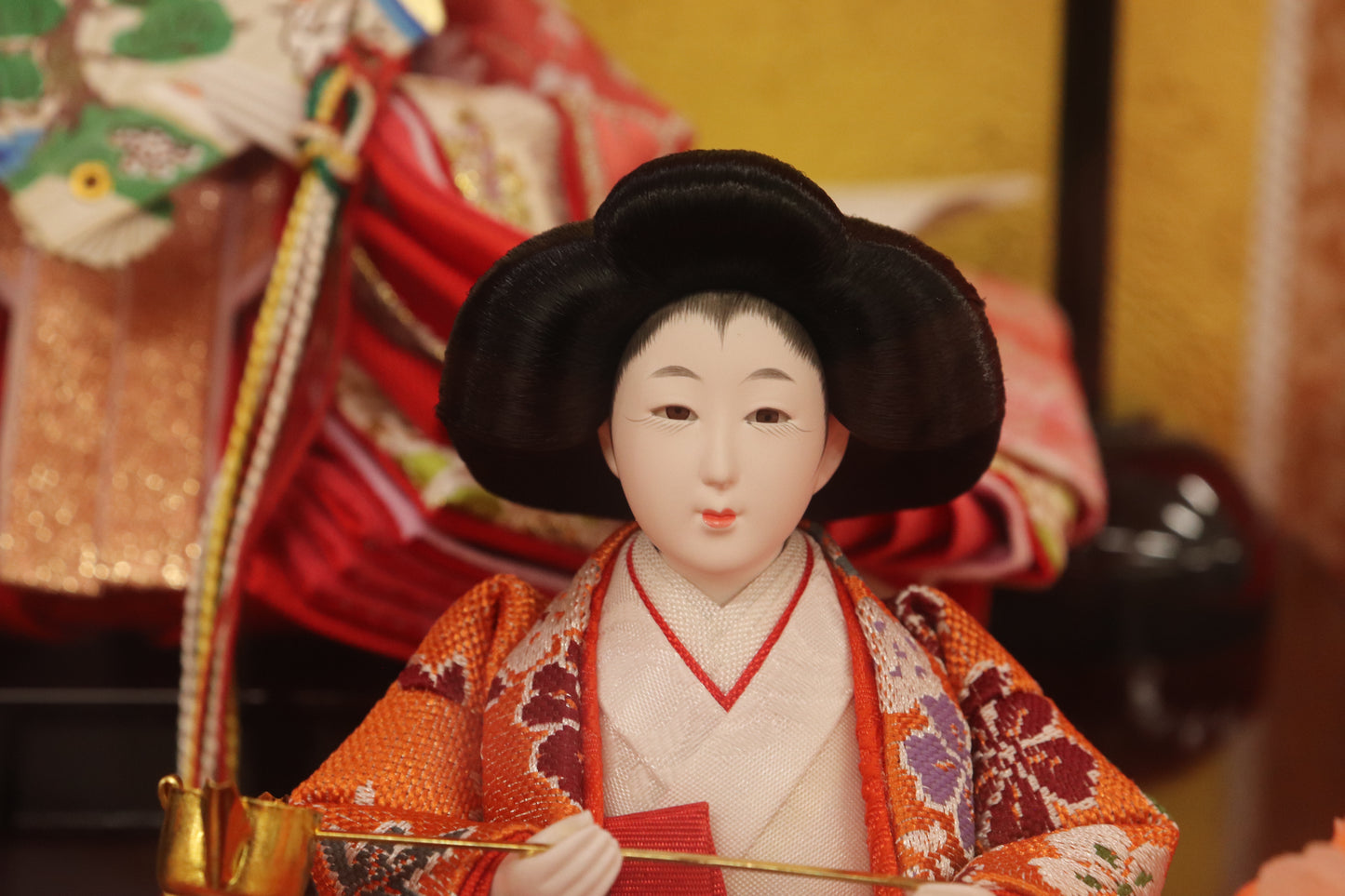 五人飾り雛人形ガラスケース (58cm×34cm×38cm)